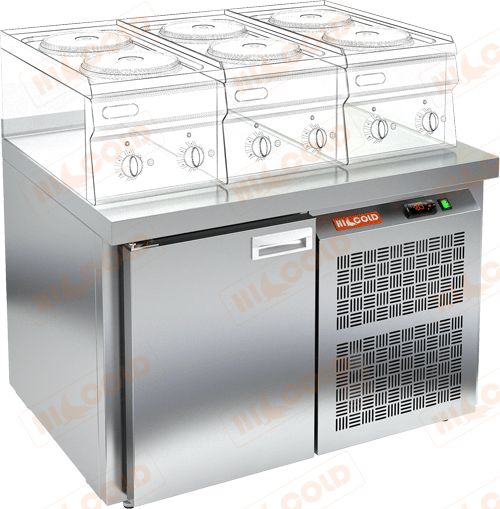 Стол охлаждаемый под тепловое оборудование  HICOLD  GN 1 BR2 TN LT