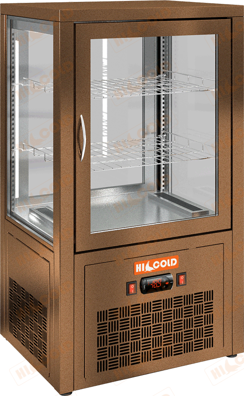 Настольная вертикальная сквозная холодильная витрина  HICOLD  VRC T 70 Bronze