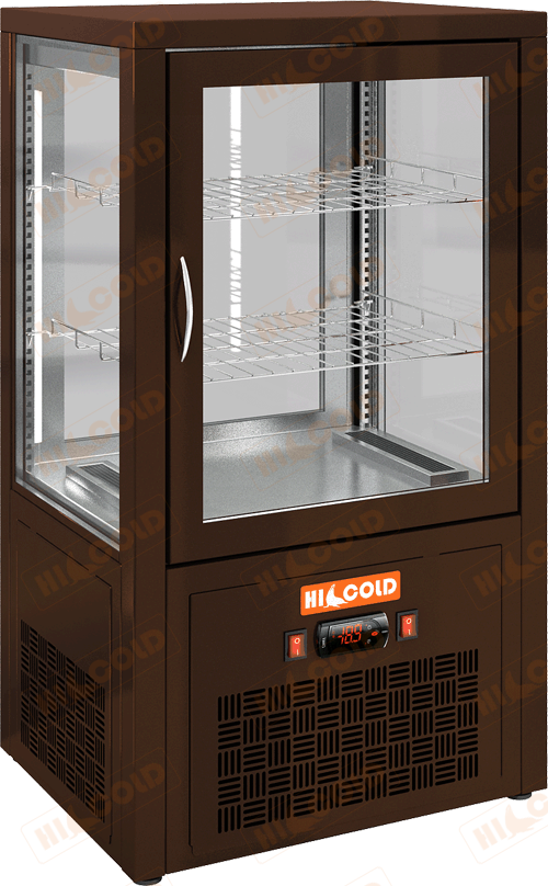 Настольная вертикальная сквозная холодильная витрина  HICOLD  VRC T 70 Brown