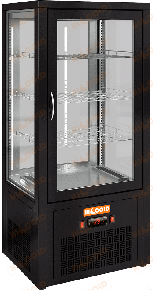 Настольная вертикальная сквозная холодильная витрина  HICOLD  VRC T 100 Black