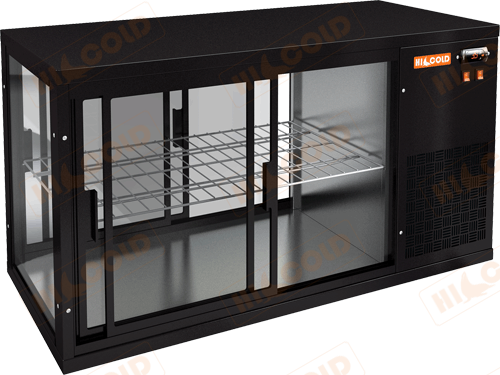 Настольная холодильная витрина сквозная  HICOLD  VRL T 900 R Black