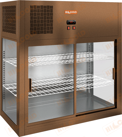 Настольная пристенная холодильная витрина  HICOLD  VRH 990 Bronze