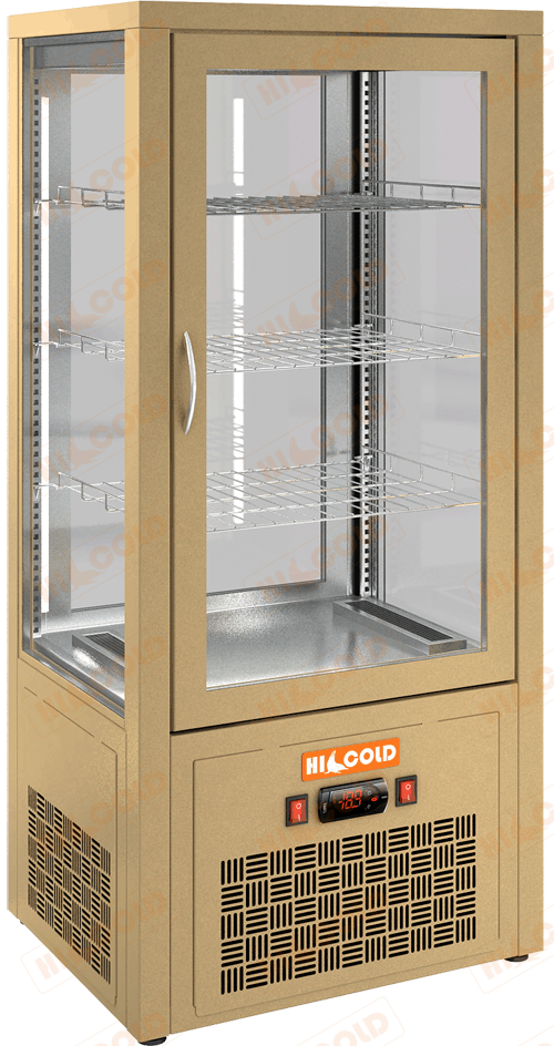 Настольная вертикальная сквозная холодильная витрина  HICOLD  VRC T 100 Beige