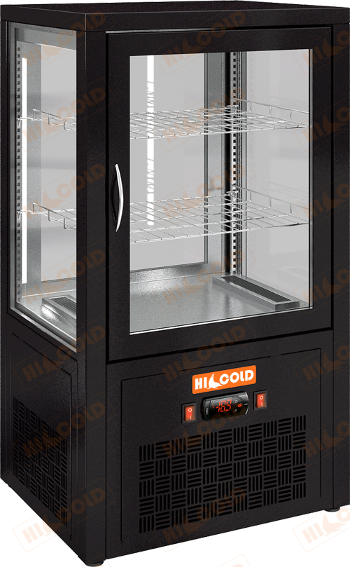 Настольная вертикальная сквозная холодильная витрина  HICOLD  VRC T 70 Black