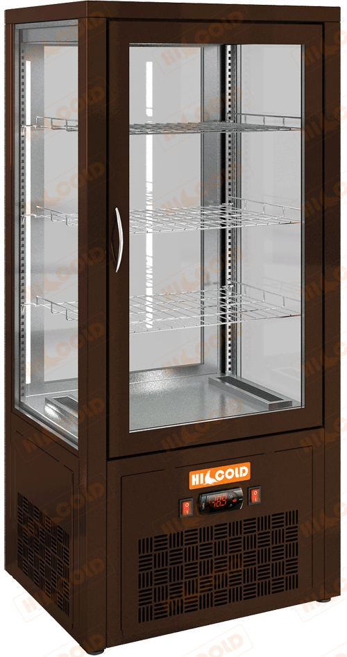 Настольная вертикальная сквозная холодильная витрина  HICOLD  VRC T 100 Brown