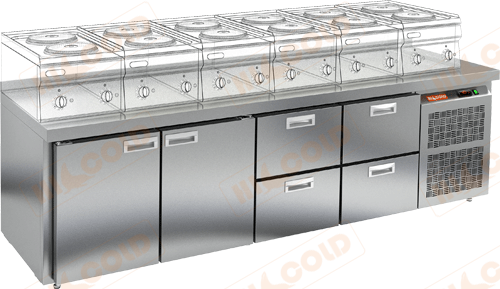 Стол морозильный под тепловое оборудование  HICOLD  SN 1122 BR2 BT LT