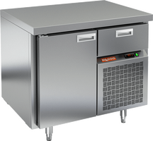 Стол охлаждаемый с ящиком над агрегатным отсеком HICOLD GN 1/TN-B